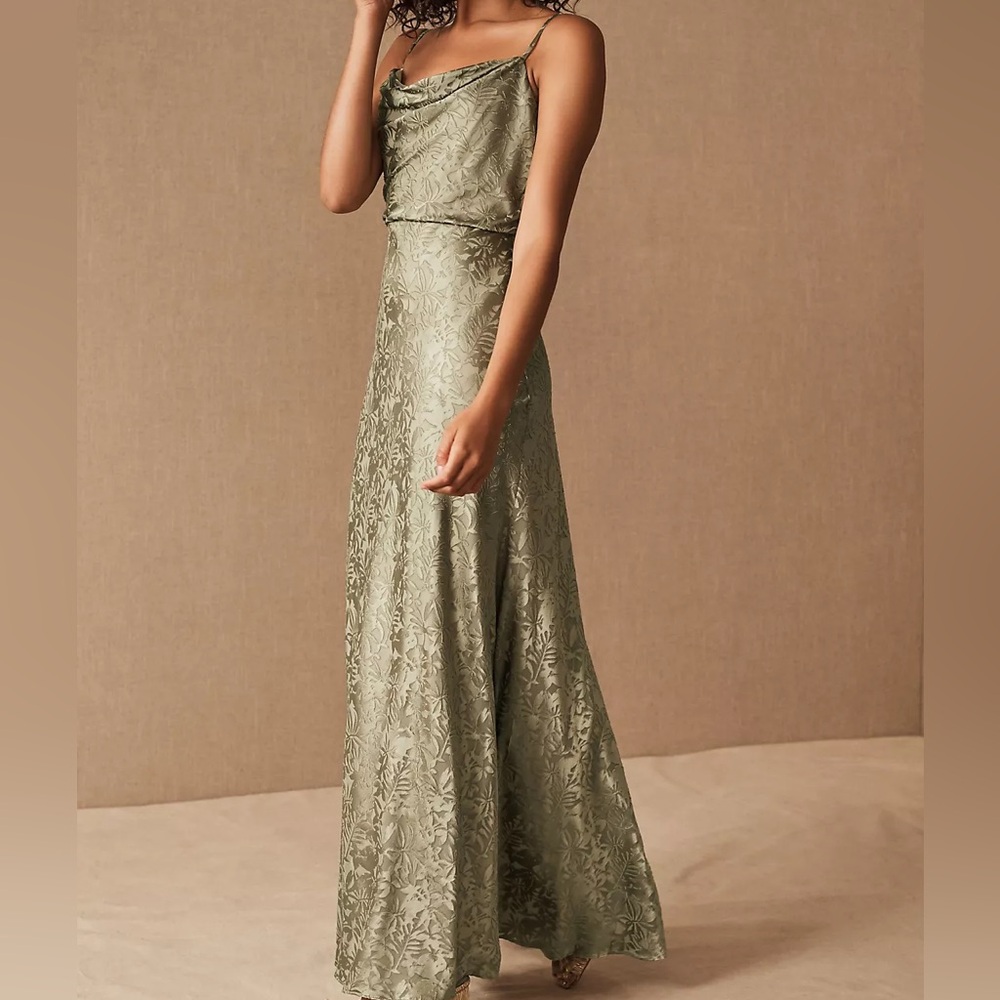 Jenny Yoo Sage Green Floral Maxi Dress